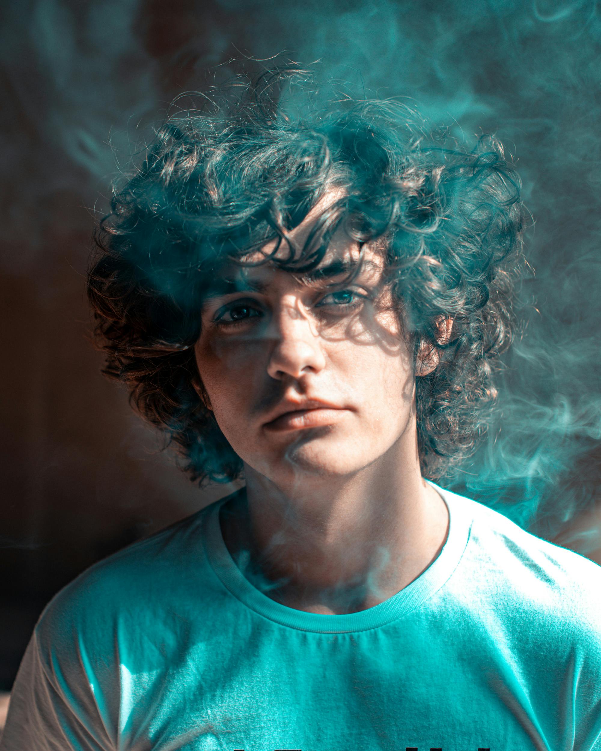 Portrait Photo Of Man With Curly Hair Free Stock Photo