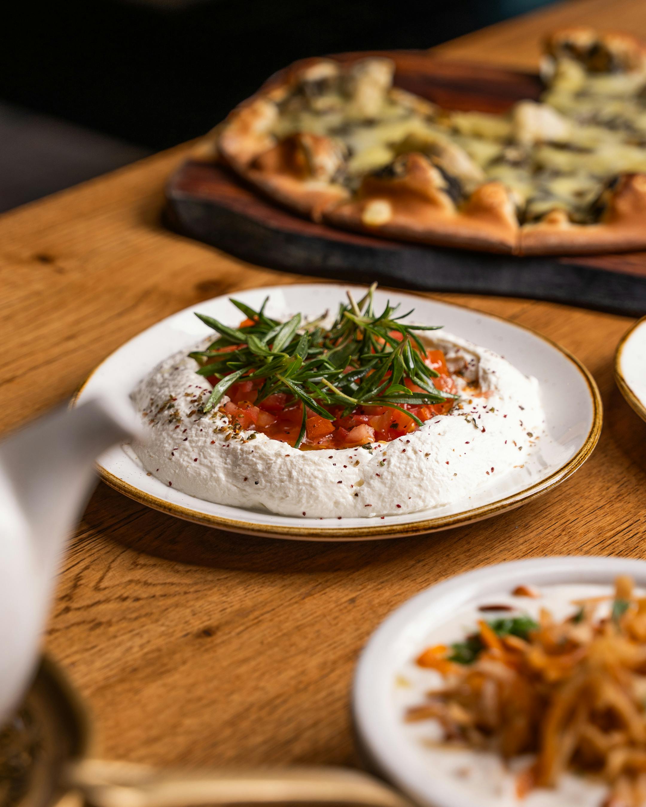 Food on a Table in a Restaurant