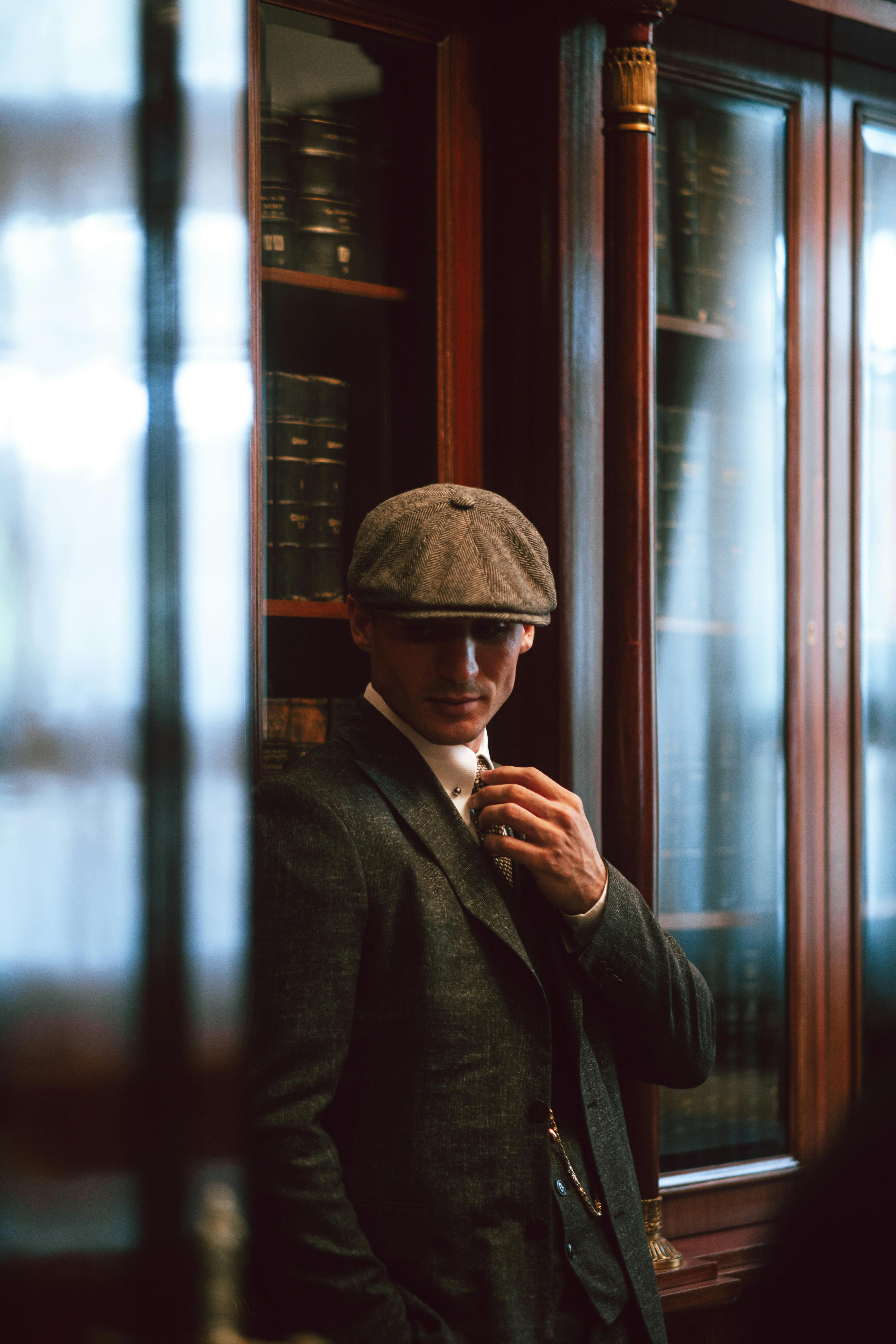 elegant man wearing flat cap