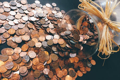 Free Copper-colored Coin Lot Stock Photo