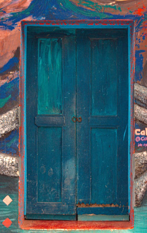 Foto stok gratis pintu biru