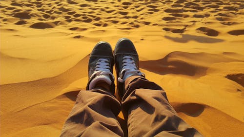 Man Sitting on Sand