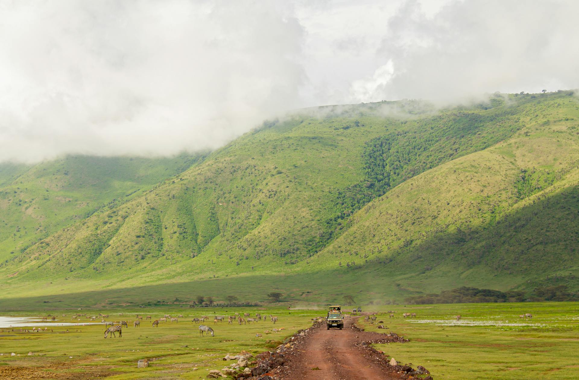 4x4 Car Driving on Dirt Road in Africa