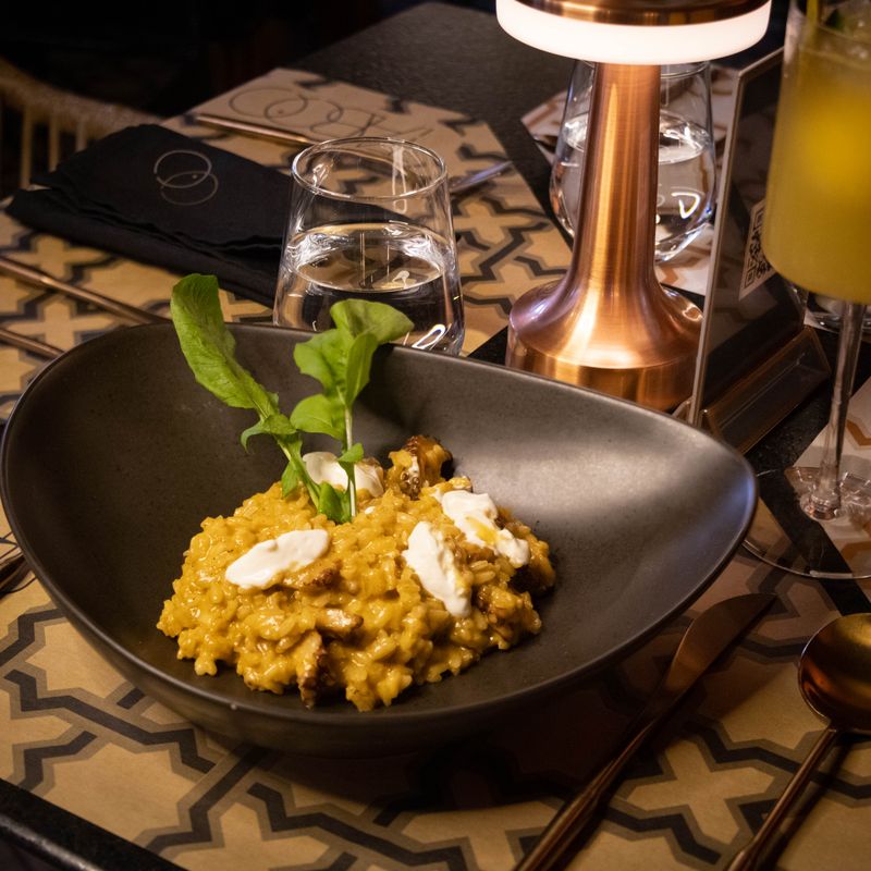 One-Pot Roasted Mushroom and Barolo Wine Risotto