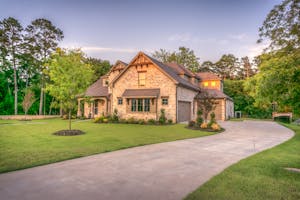 Manicured home landscape