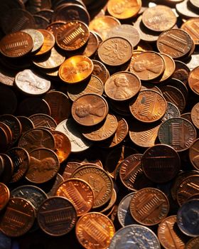High-resolution image showcasing a pile of mixed coins representing financial concepts.