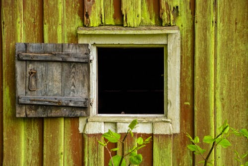 Free Open Brown Wooden Window Stock Photo