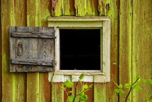 Open Brown Wooden Window