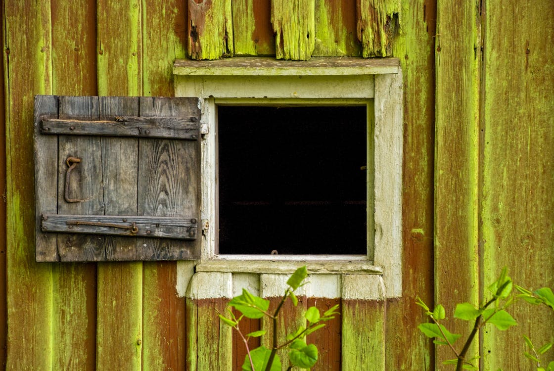 Open Brown Wooden Window