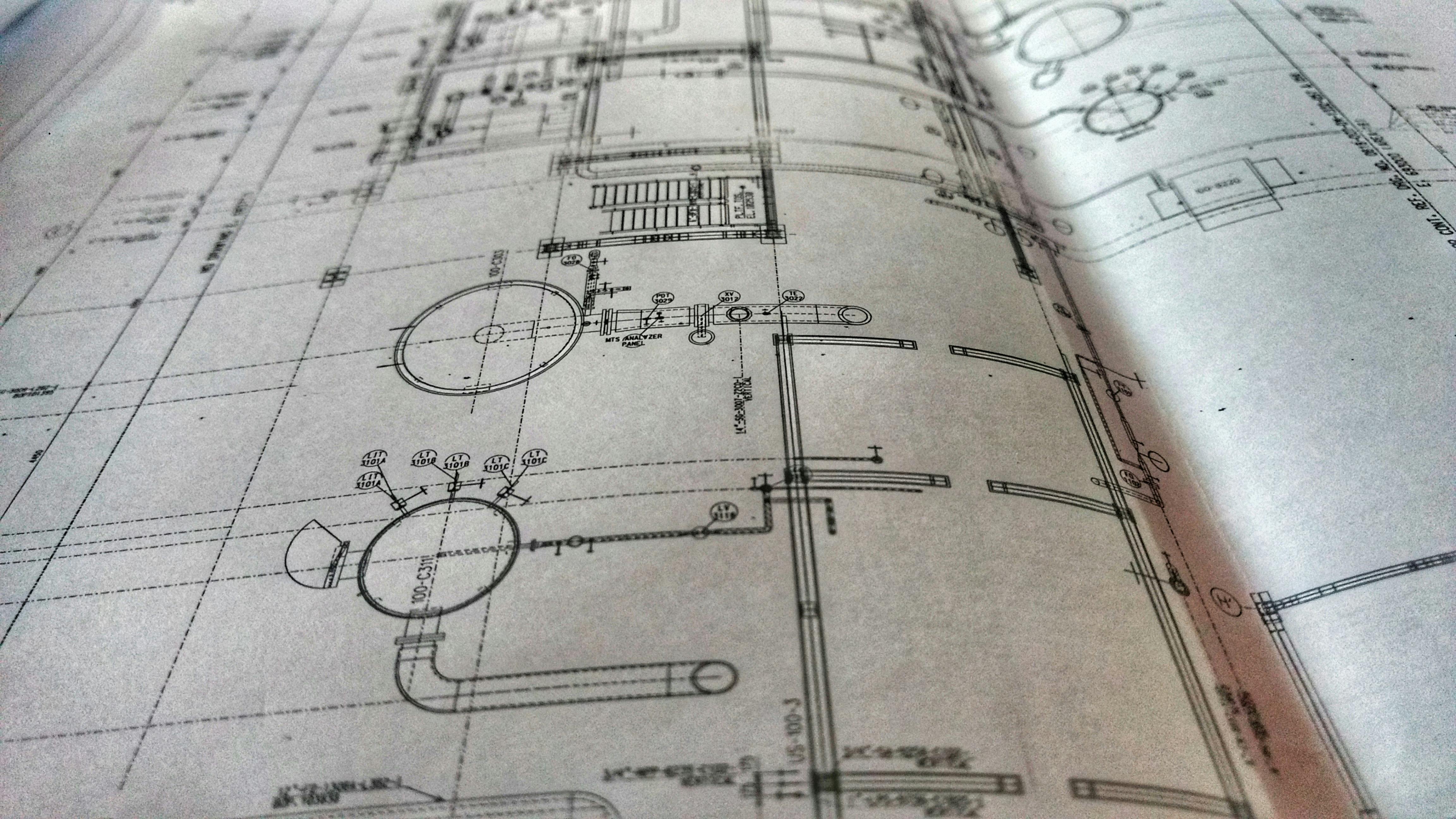 Free stock photo of drawing, engineer, engineering drawing