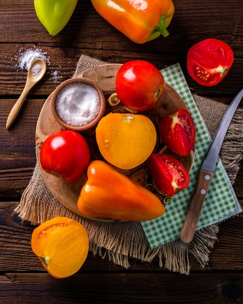 Free Bell Peppers and Tomatoes Stock Photo