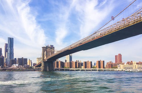 Ilmainen kuvapankkikuva tunnisteilla arkkitehtuuri, brooklyn bridge, joki