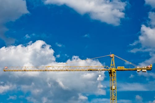 Tower Crane With Cloudy Sky