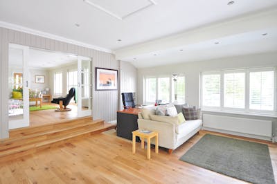 Stylish Bedroom with Rug