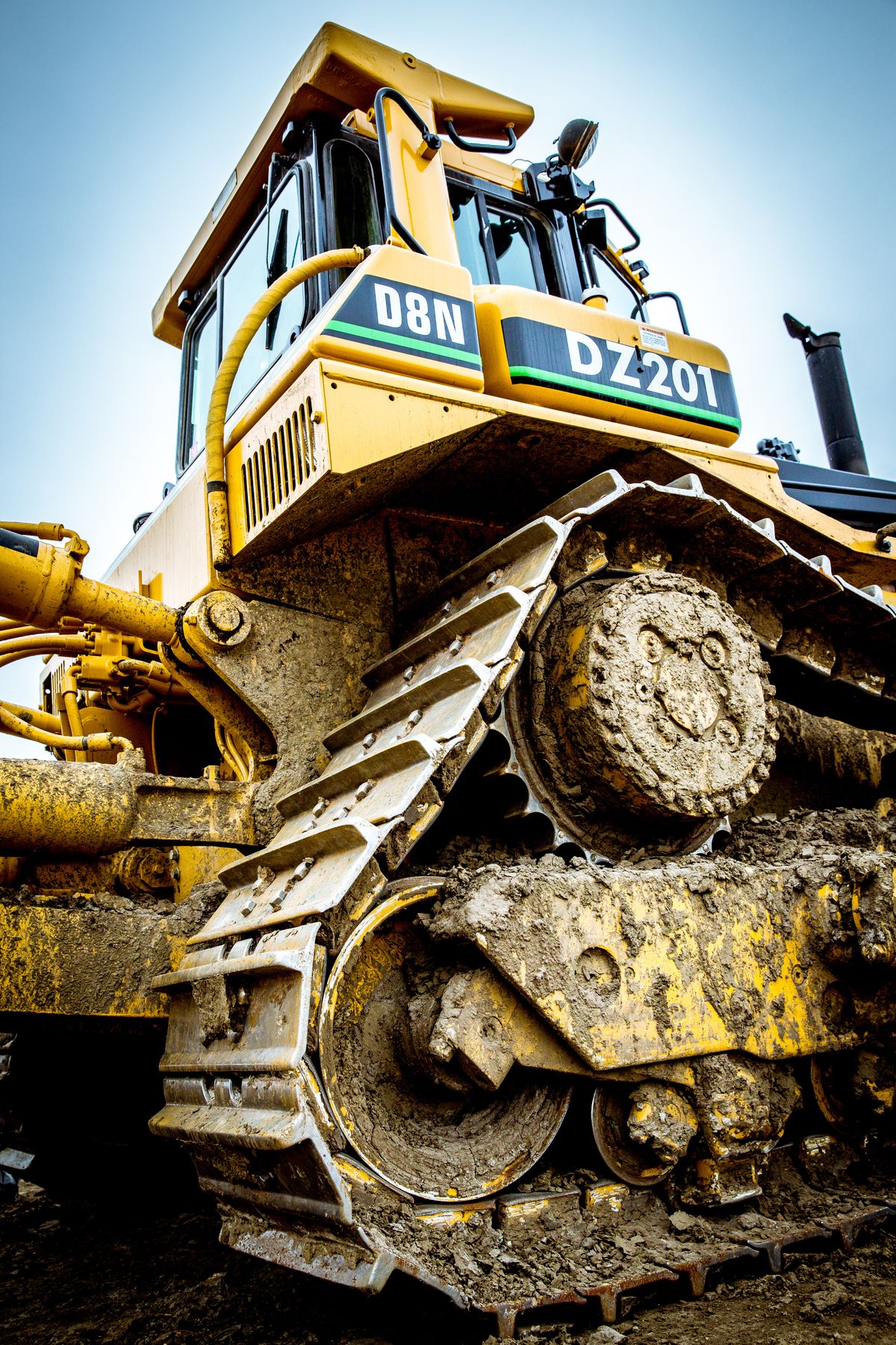 Heavy construction machinery on a development site