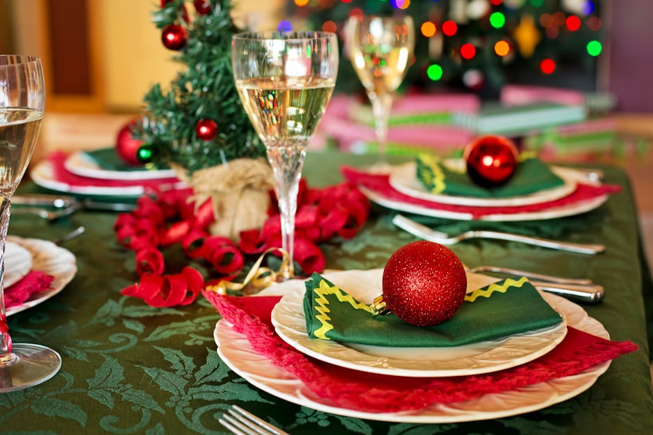 candle, celebration, champagne  Christmas Table