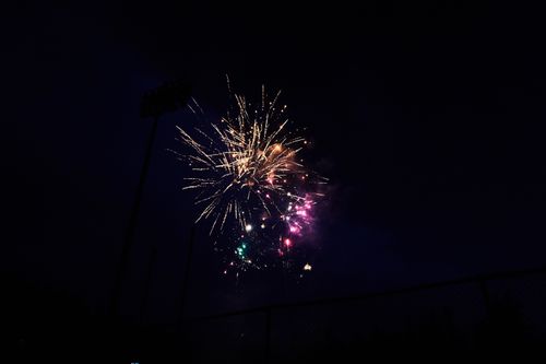 Free Colorful fireworks display illuminating the night sky during a festive celebration in Burnaby, BC, Canada. Stock Photo