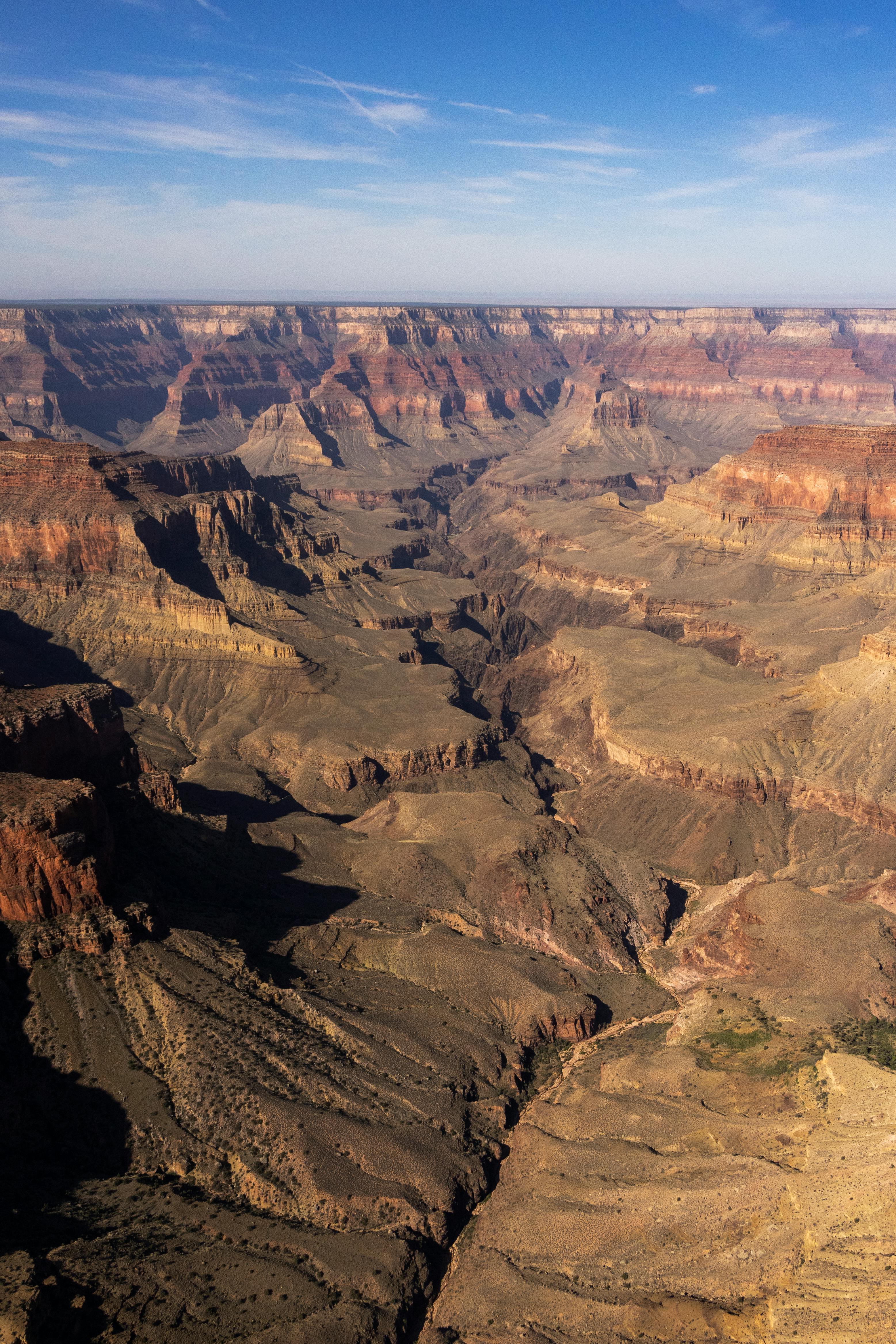 portrait grand canyon from helicopter