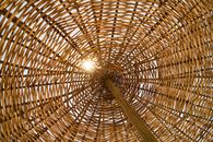 Low Angle Photography of Brown Wicker Cover