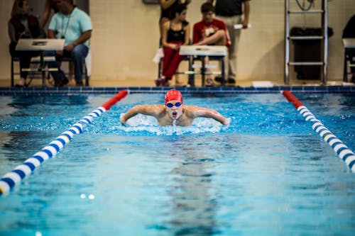 Person, Die Im Pool Schwimmt