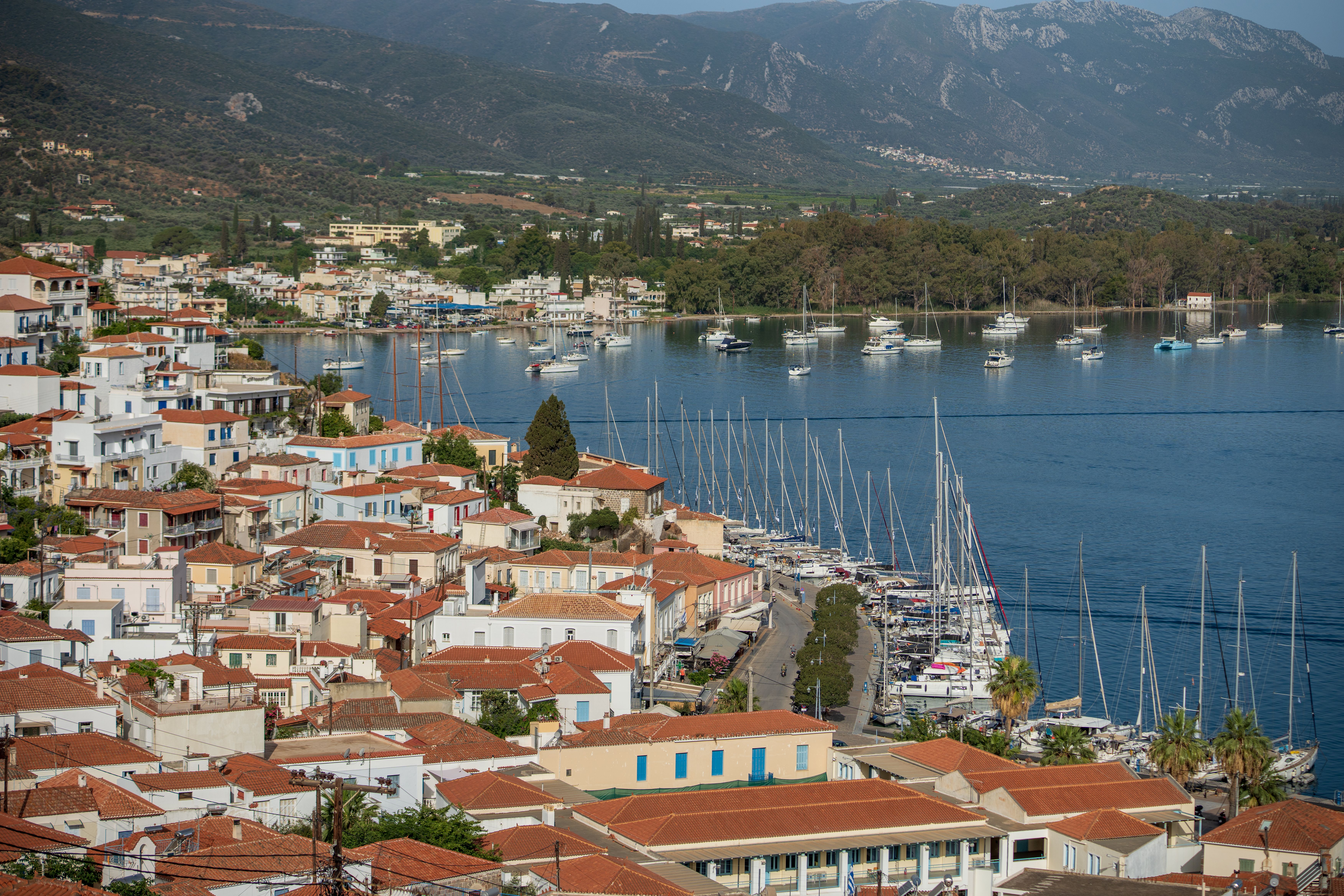 Houses with Orange Rooftops on Seashore in Greece · Free Stock Photo