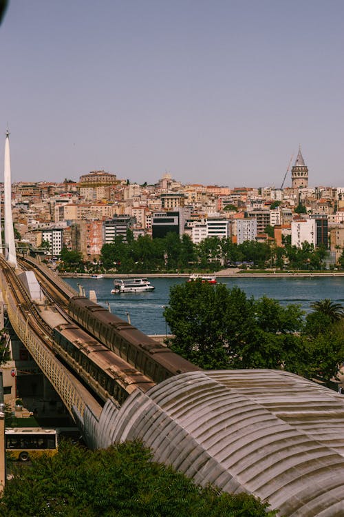 Immagine gratuita di ferrovia, Istanbul, ponte in corno d oro