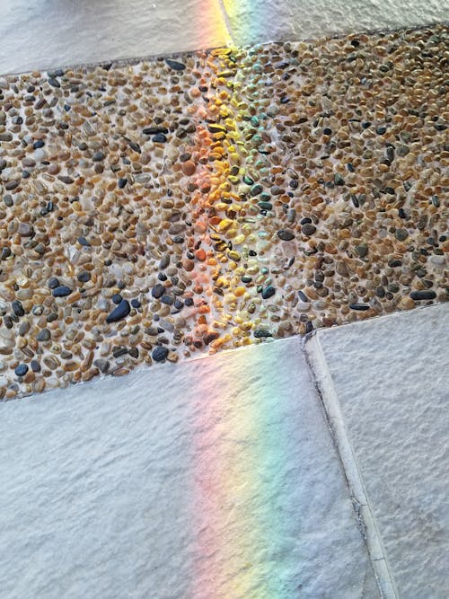 Free Refracting Light on The Stone Floor Stock Photo