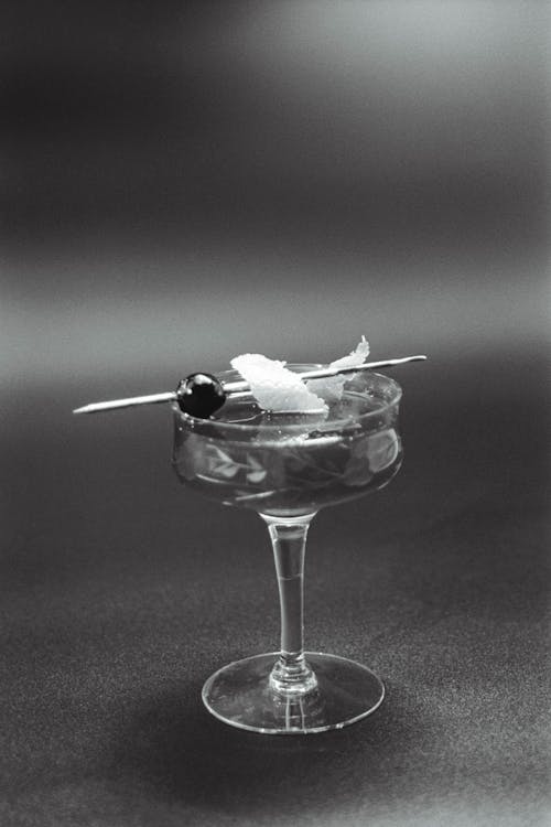 Free stock photo of black and white, cocktail, film