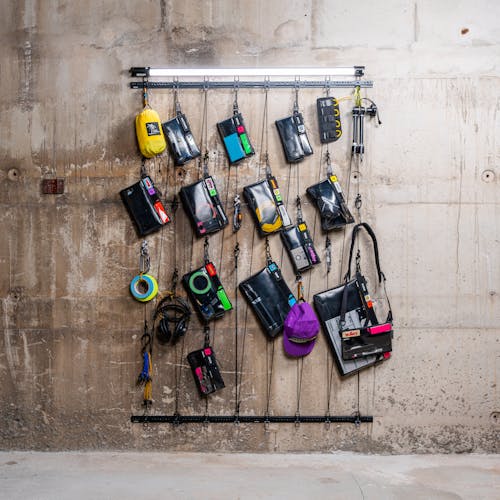 CRDBAG CRDWALL MKII Wall Organizing System with cord on concrete wall