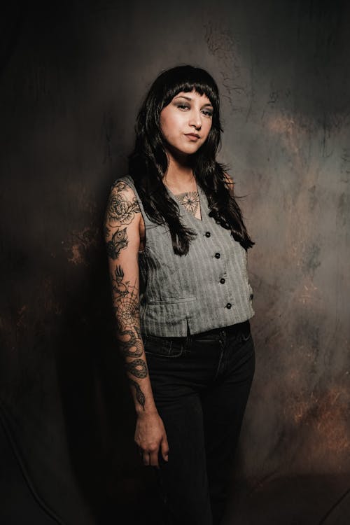 Free stock photo of body tattoo, goth, model