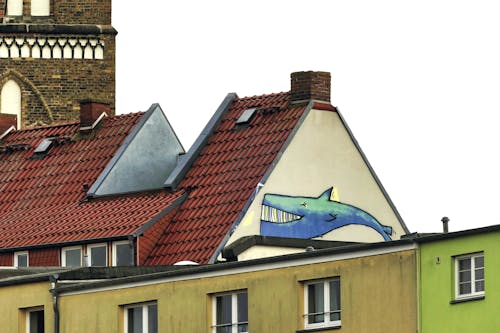 塗鴉, 屋頂, 微笑 的 免费素材图片