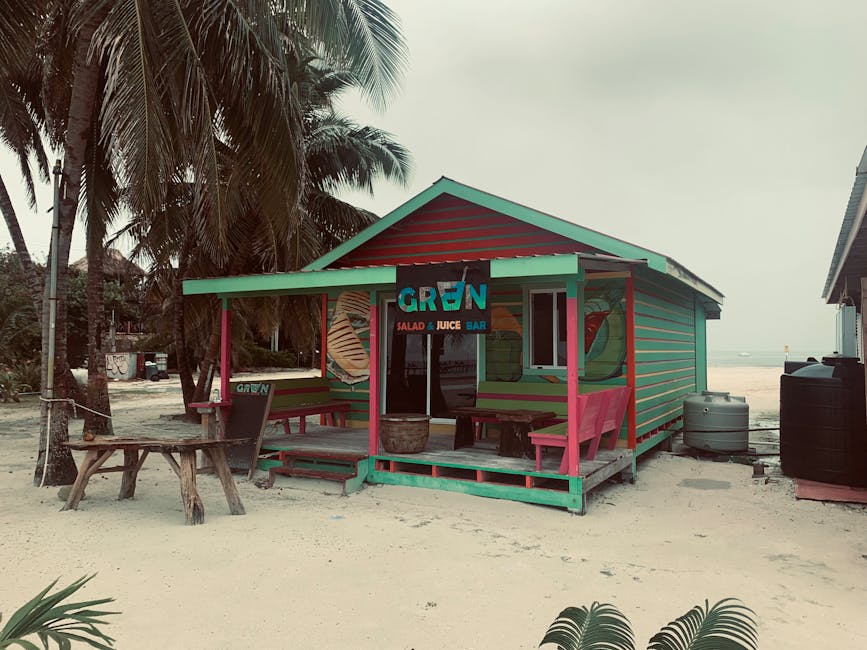 Colorful tropical beach bar