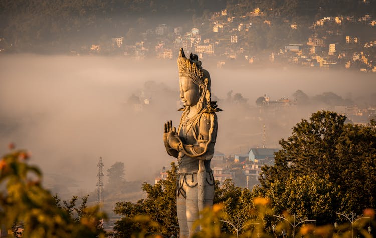 Manjushri Statue In Nepal