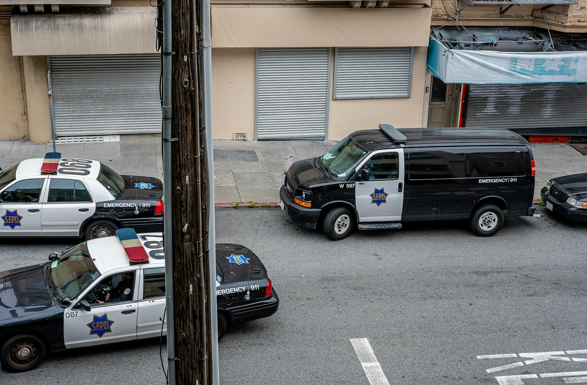 San Francisco Police Cars on Street