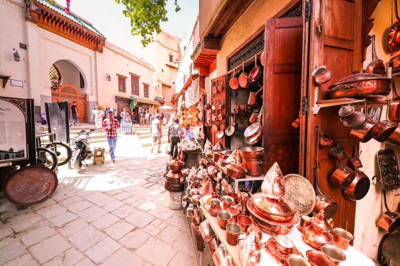 Fes medina alley architecture