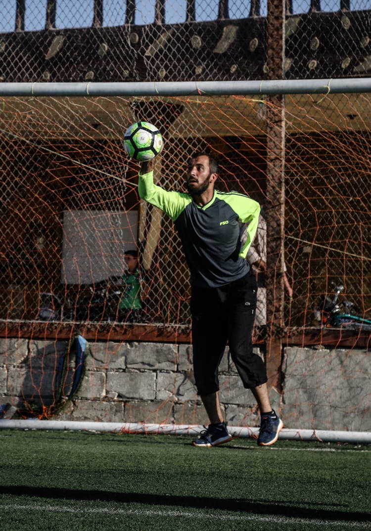 Man Near Goal Net