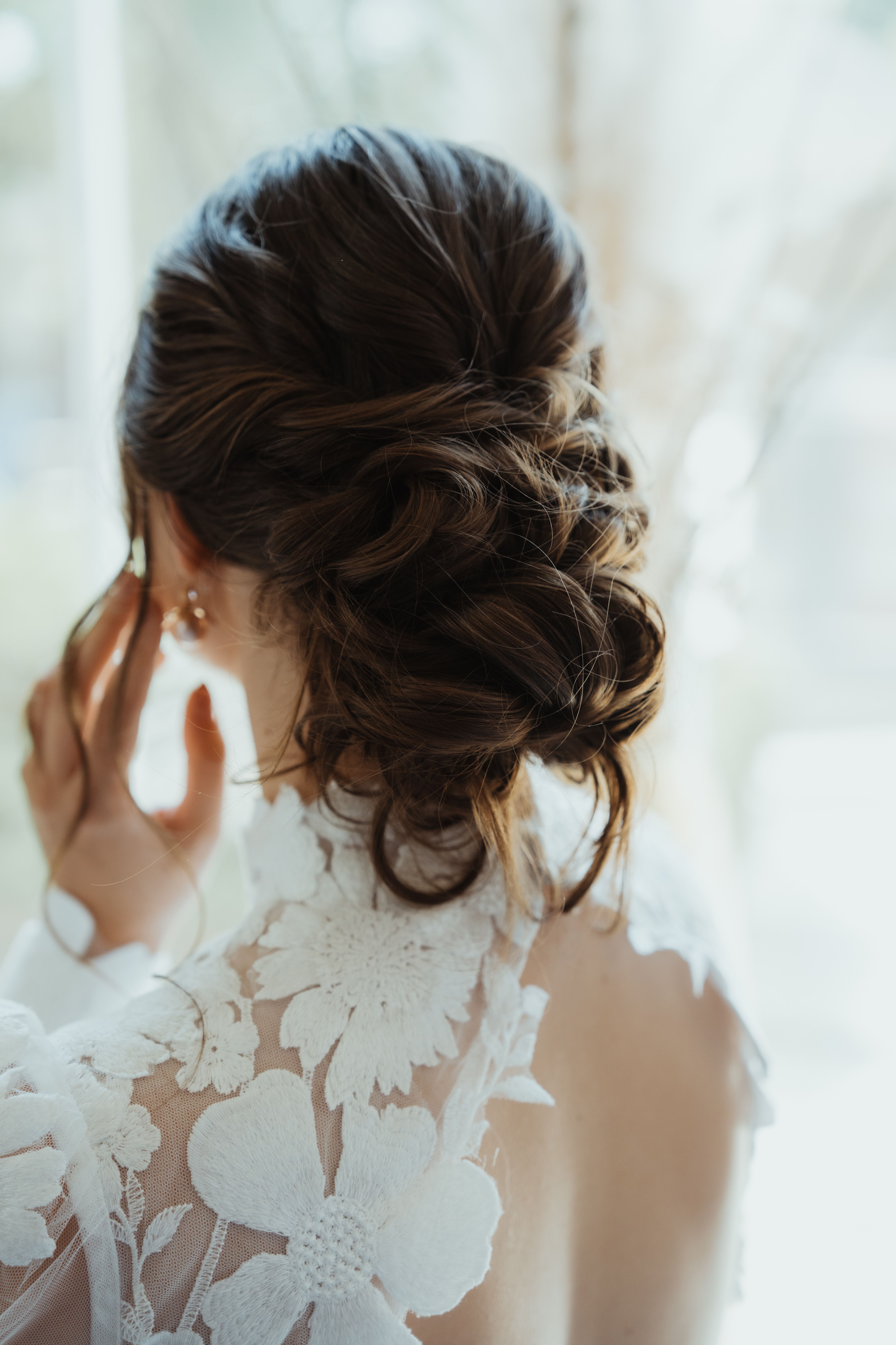 Twist and pin low chignon
