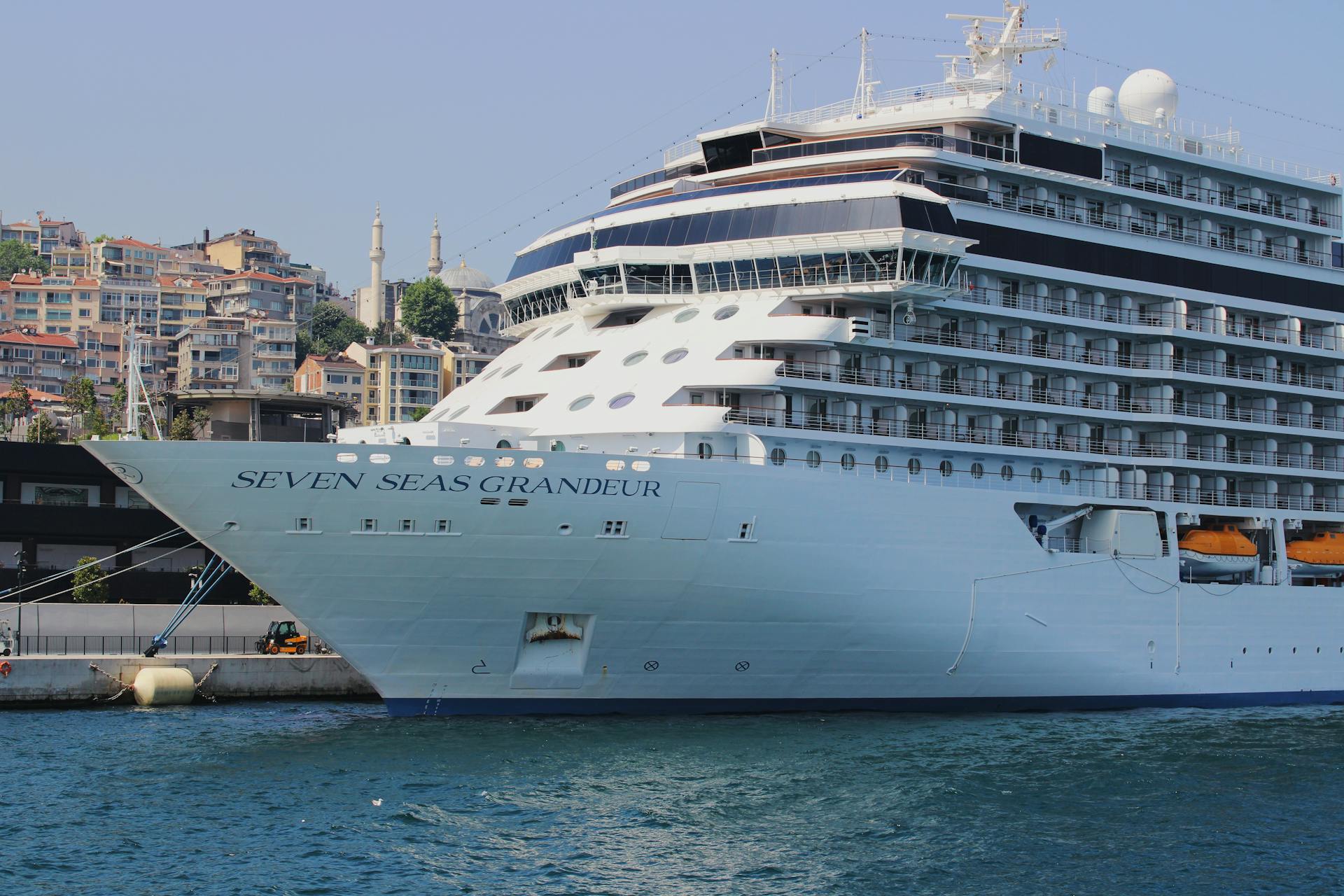 Cruise Ship Moored in Harbor