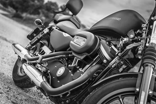 Black And White Photo Of Motorcycle 