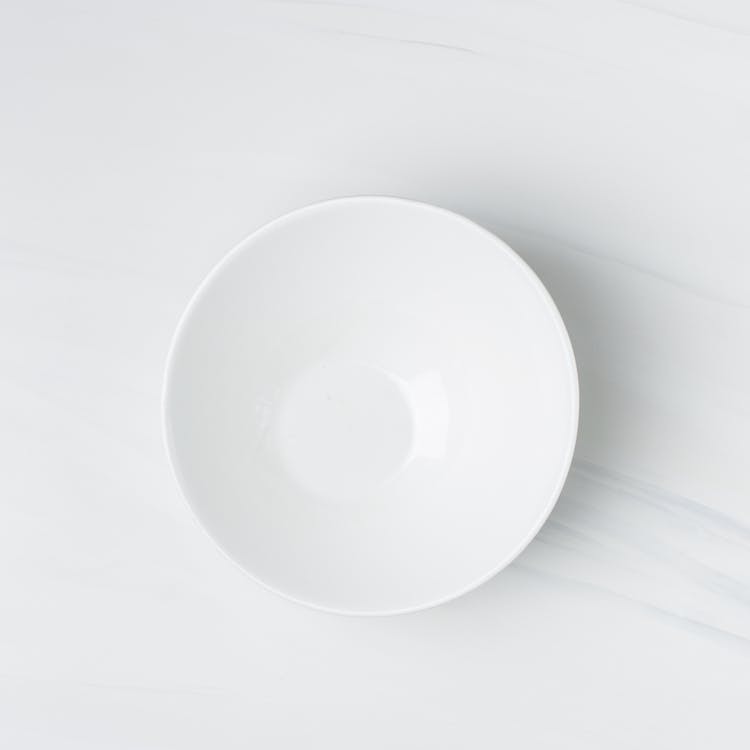 Flatlay Photography of White Ceramic Bowl