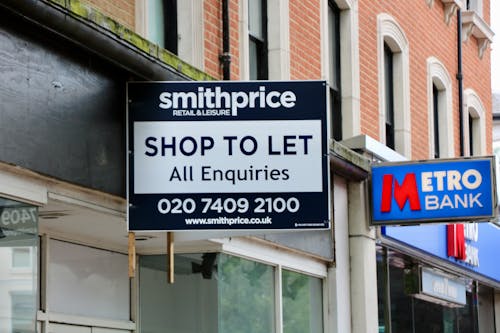 Free stock photo of high street, metro bank, shop to let