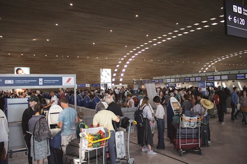 Free Photo of People in Airport Stock Photo