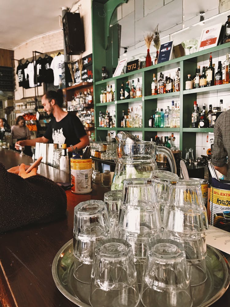 Photo Of Drinking Glass On Tray