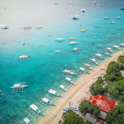 Foto profissional grátis de aéreo, água, barco bangka