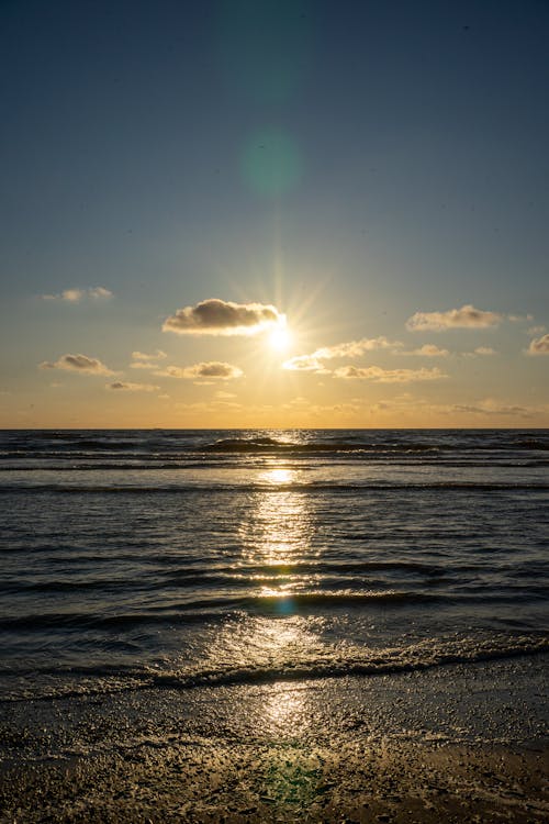 Photos gratuites de à la plage, aube, coucher de soleil