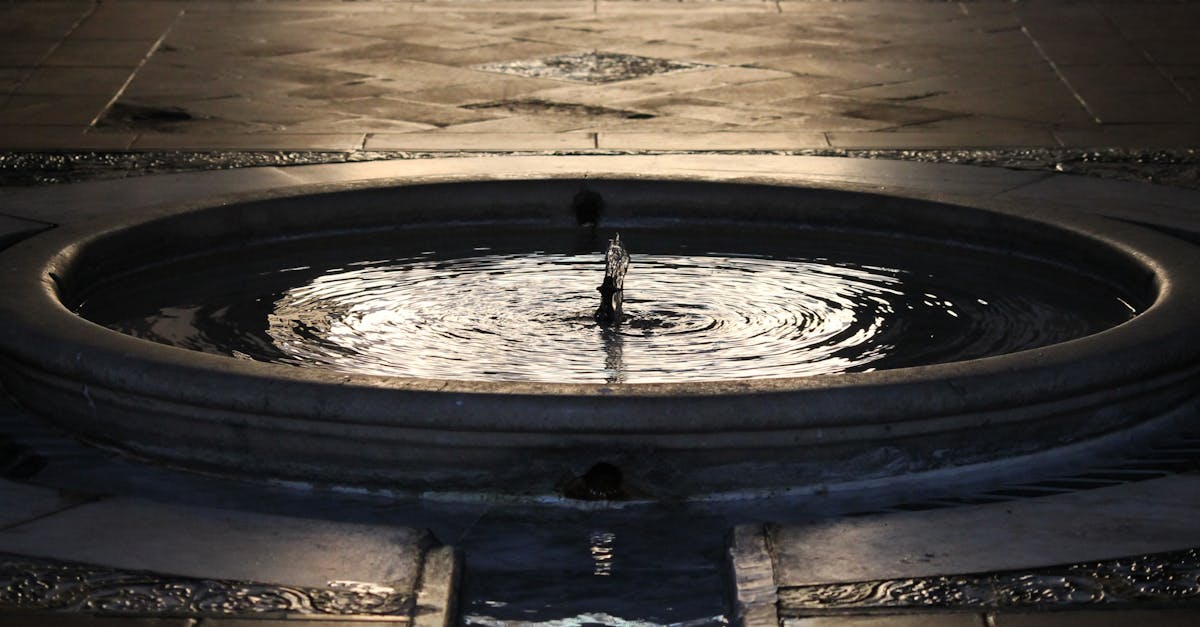 Water in Concrete Fountain