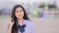 Portrait of Brunette Asian Woman