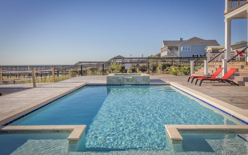 Crystal clear swimming pool with professional maintenance