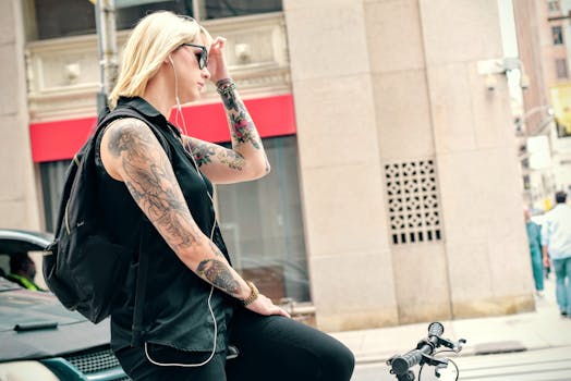 Free stock photo of woman, girl, music, bike