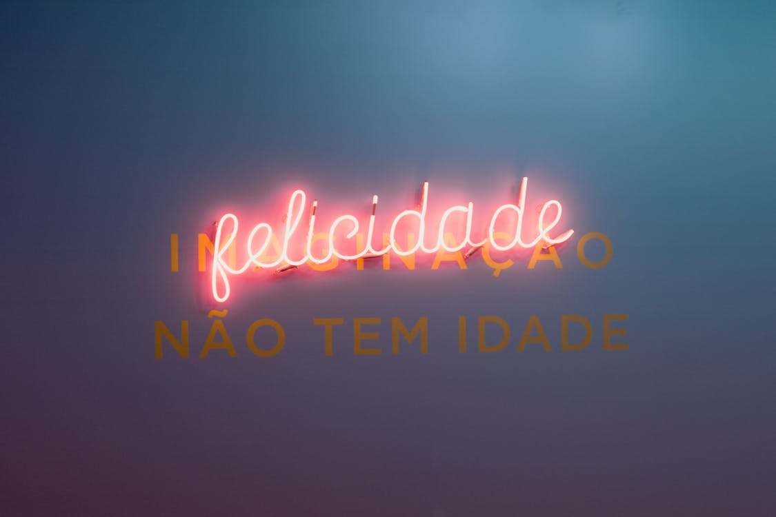 Free Felicidade Neon Signage Stock Photo